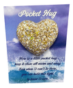 Gold & White Glitter Pocket Hug Heart