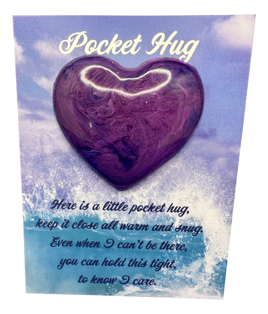 Purple Ink Swirl Pocket Hug Heart