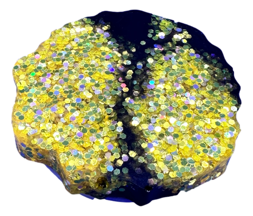 Black with Yellow Glitter Phone Grip