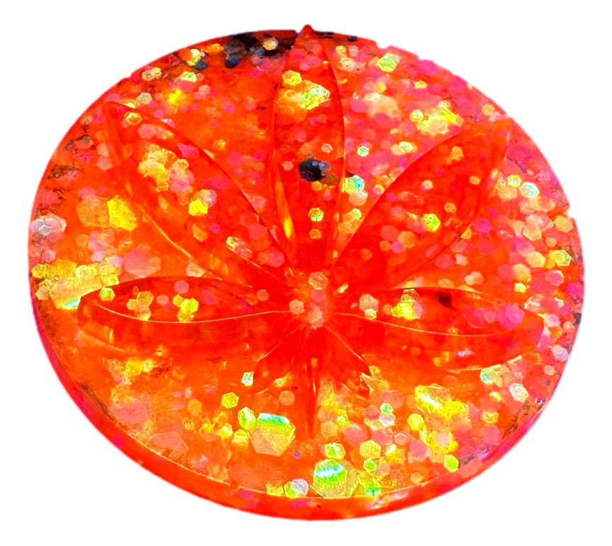 Orange Glitter Pot Leaf Phone Grip