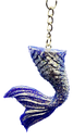Silver & Purple Glitter Mermaid Tail Keychain
