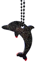 Black Sparkling Red-tipped Dolphin Keychain
