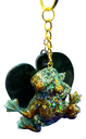 Teal & Gold Frog Resin Keychain