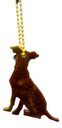 Copper Glitter & Gold Dog Keychain