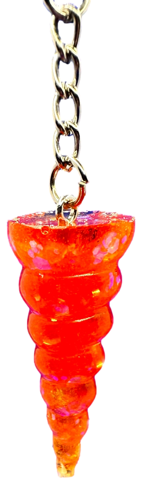 Orange Glitter Unicorn Horn Keychain