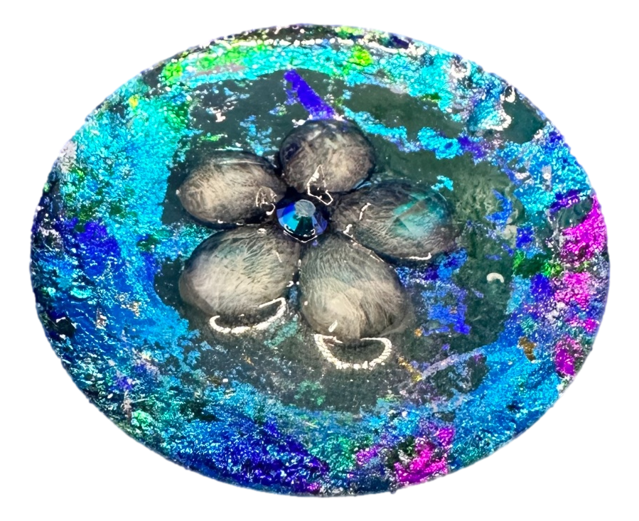 Flower on Foil Phone Grip
