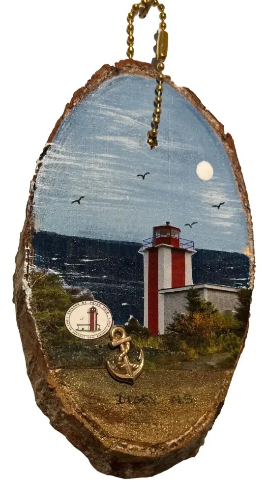 Wood Slice with Nova Scotia & Sailboat