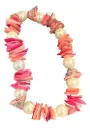 Peach Pink Shell & Faux Pearl Beaded Bracelet