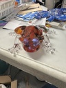 Clear Resin Frog Embedded with Flowers