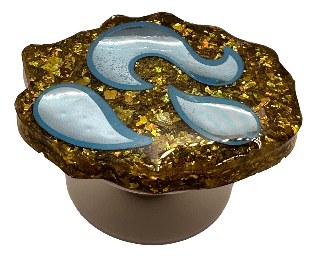 Water Abstract on Gold Glitter Phone Pop
