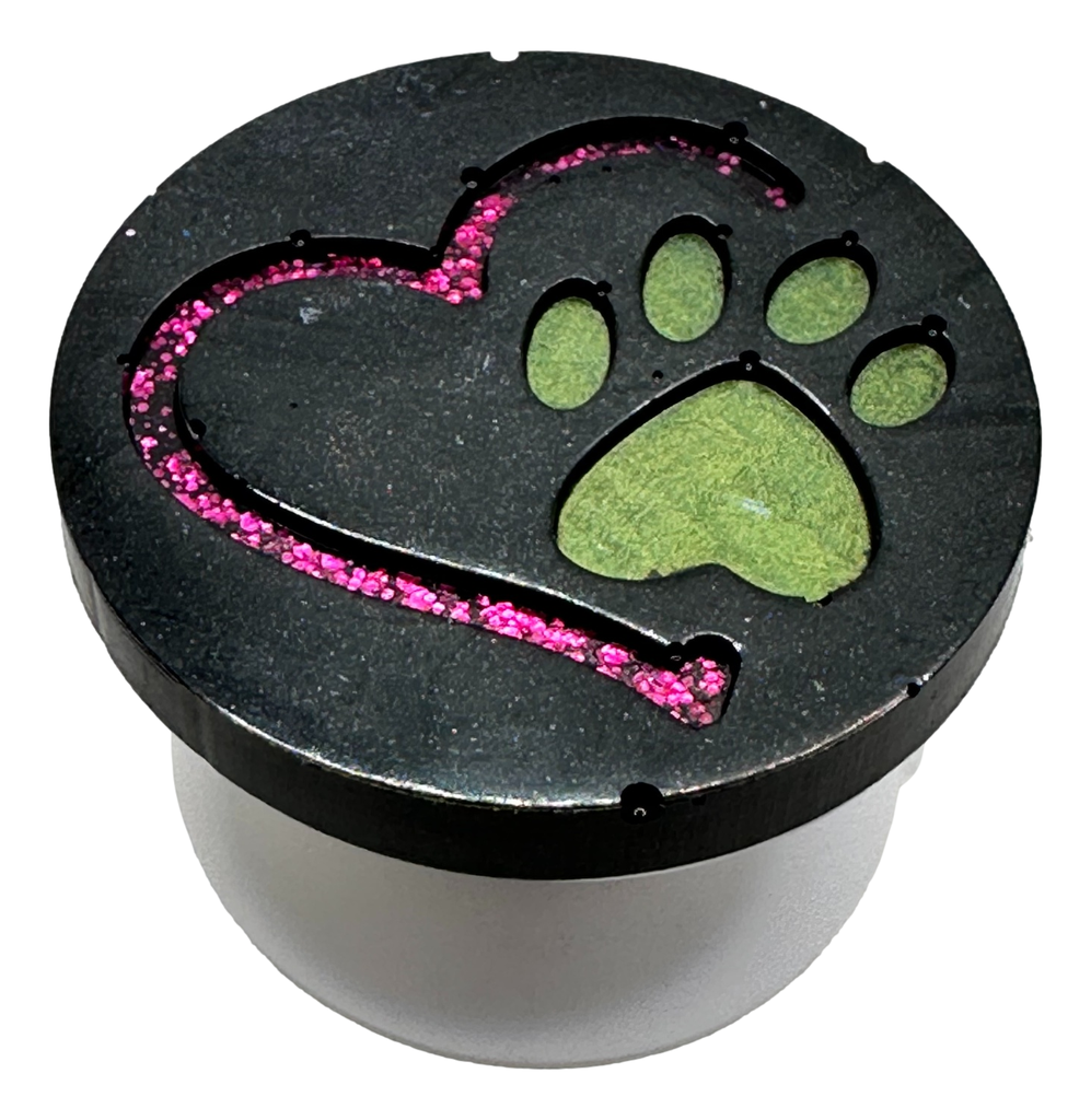 Red Heart Paw on Black Phone Pop