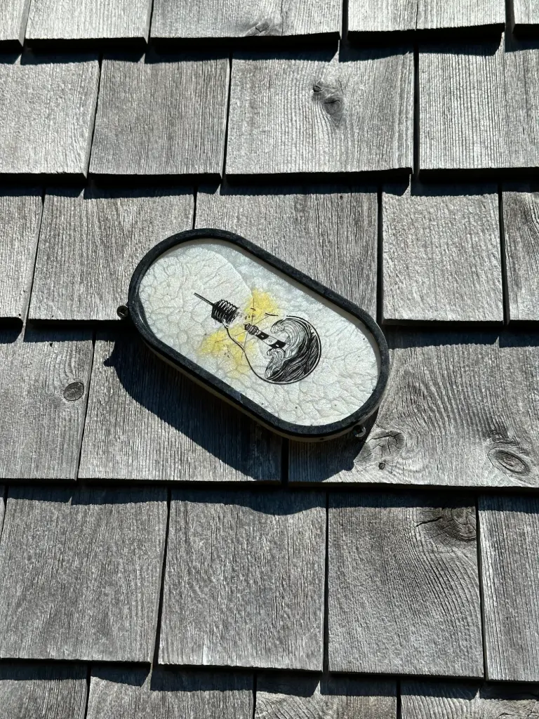 B&W Lighthouse in a Bulb Trinket Tray