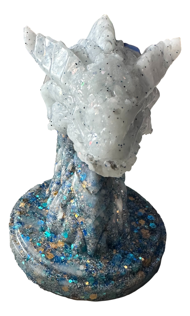 Two-tone Resin Dragon's Head in Blues