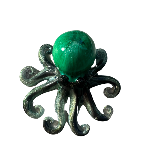 Gorgeous Black & Green Resin Octopus