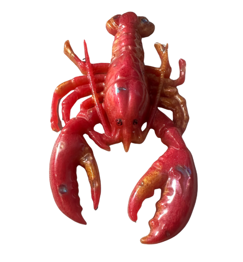Red & Orange Lobster Resin Decor