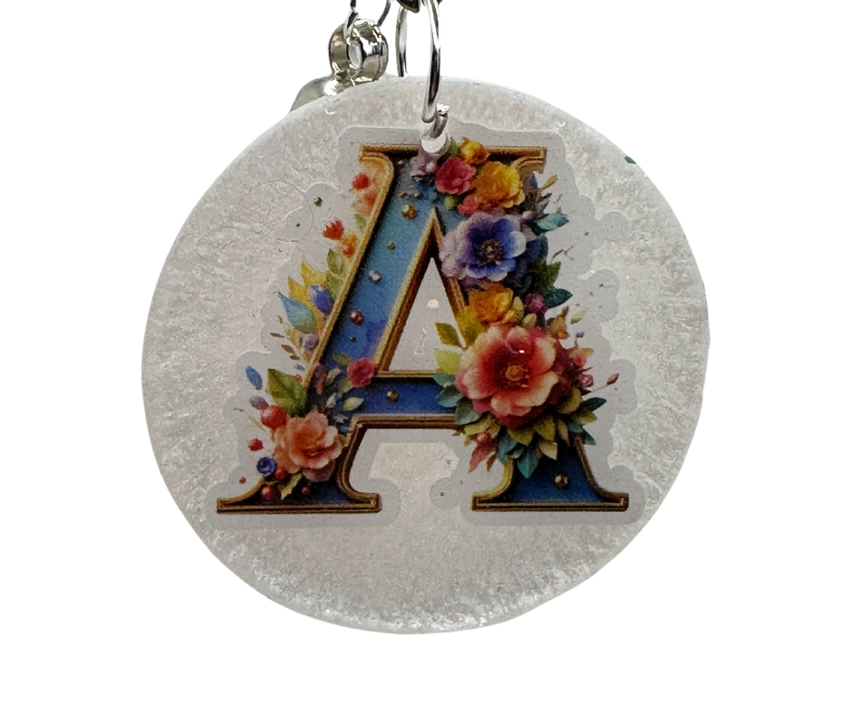 Floral Flare Initial Keychain