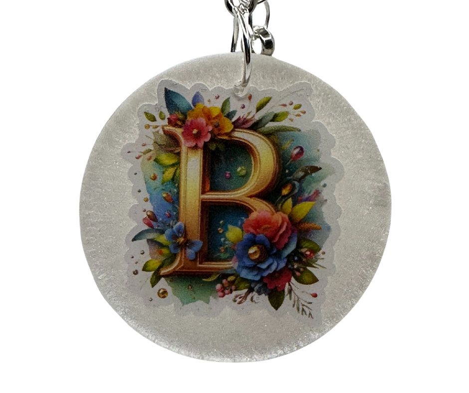 Floral Flare Initial Keychain