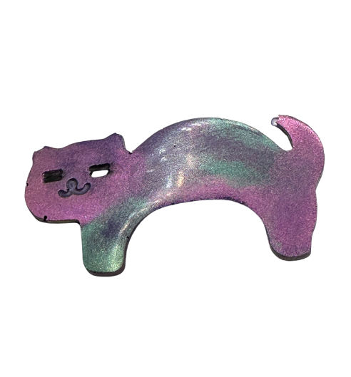 Purple & Green Resin Cat Hair Clip
