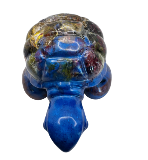 Azure Blossom Shell Resin Turtle