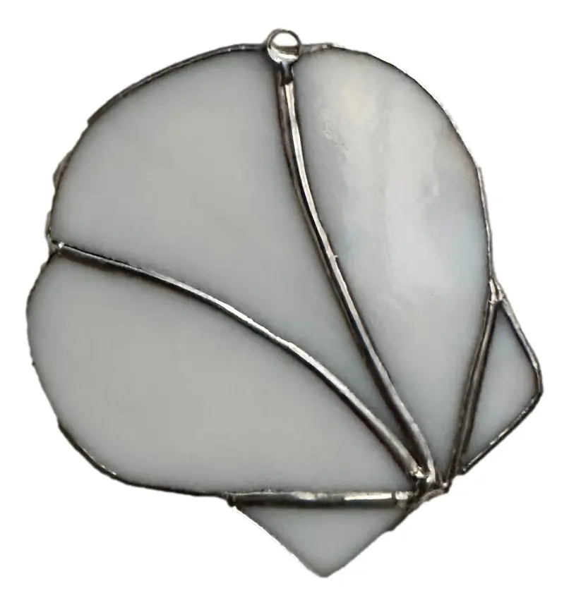 White Scallop Shell Stained Glass