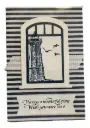 Handmade Note Card - Lighthouse - "Having a Wonderful Time, Wish You Were Here" - 6" x 4"