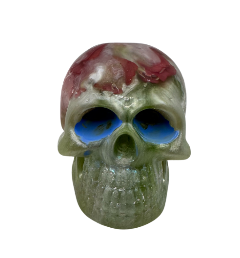 Muted Floral Resin Skull