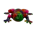 Colourful Pom Pom Resin Frog