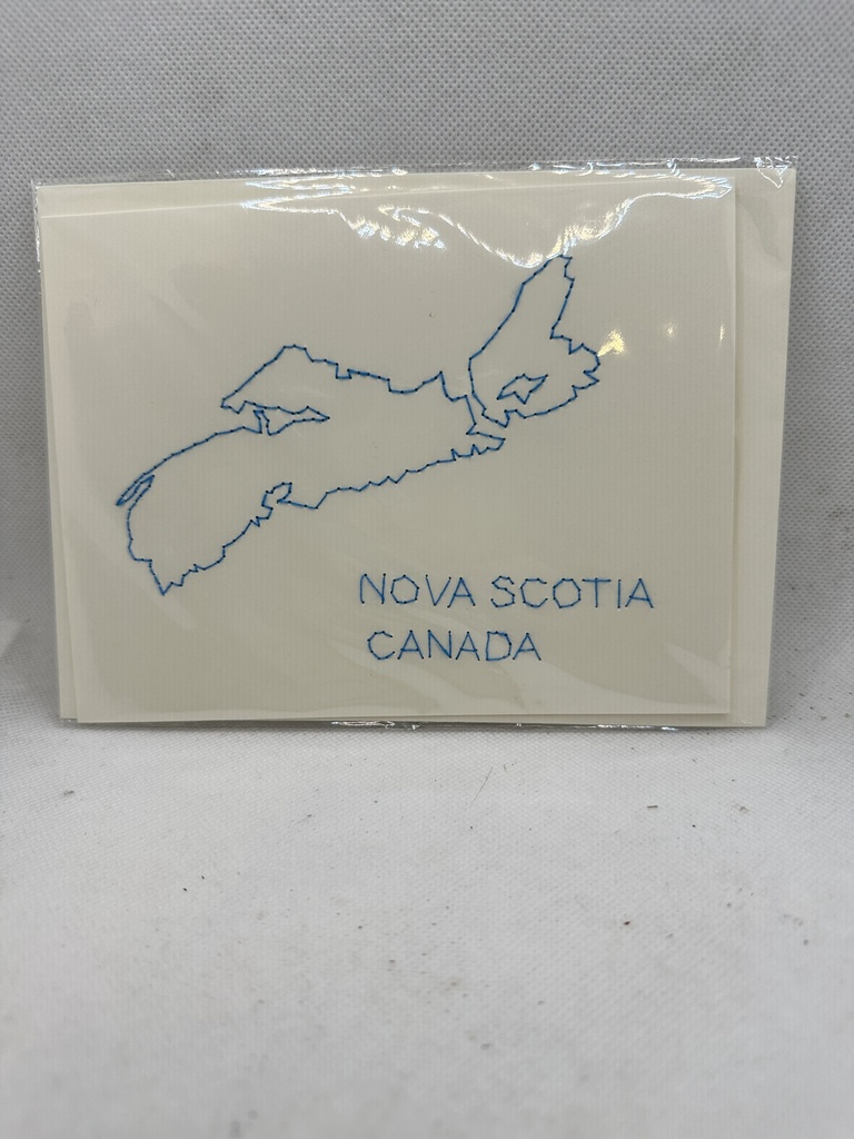 Hand Embroidered Nova Scotia Notecard 5"x6.5"      