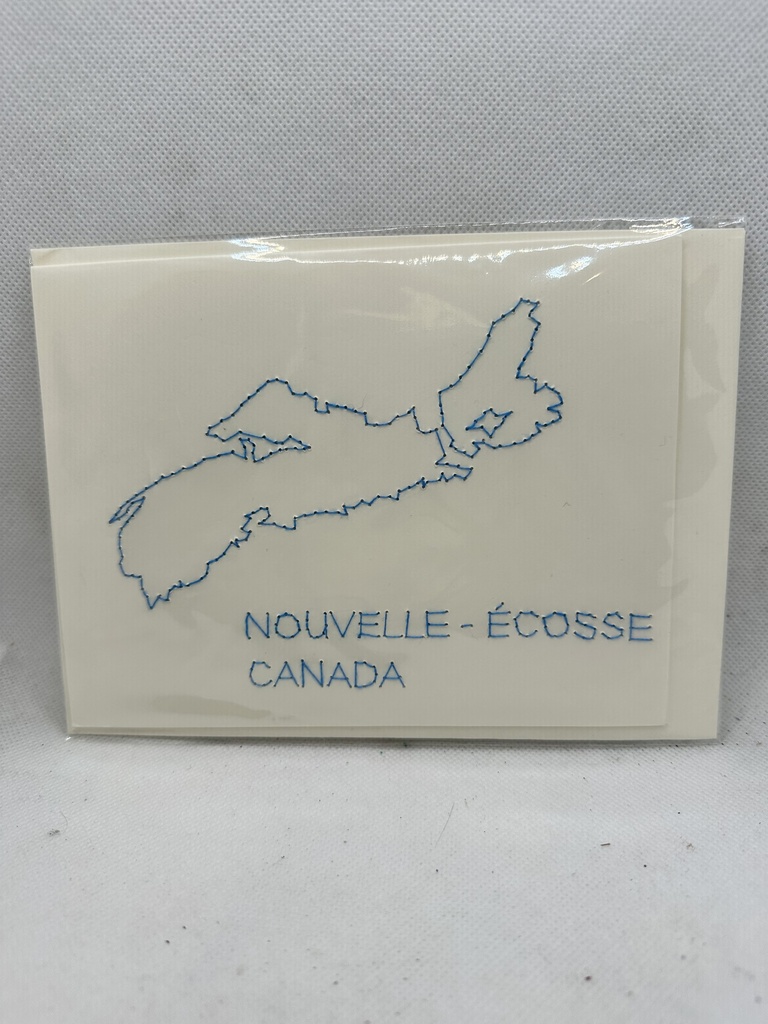 Hand Embroidered Nouvelle-Ecosse Notecard 5"x6.5"       