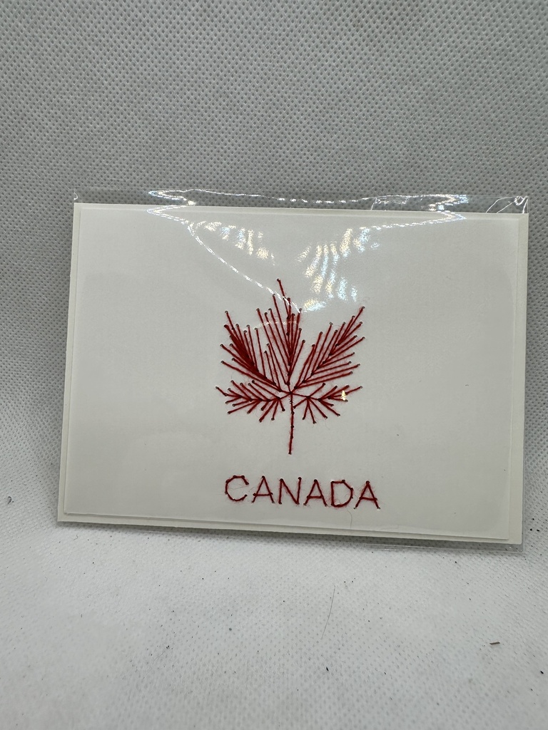 Hand Embroidered Canada Notecard 5"x3.5"        