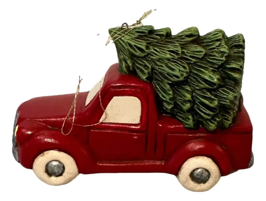 Ceramic Red Christmas Truck 