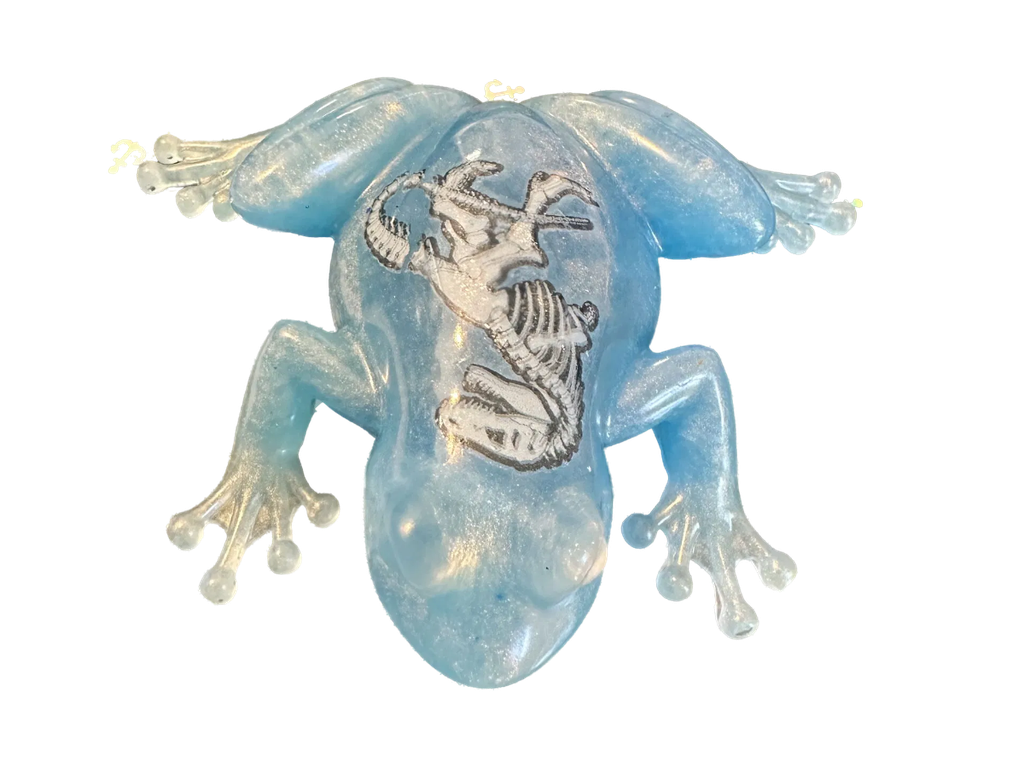 Neon Hops & Dinosaur Resin Frog