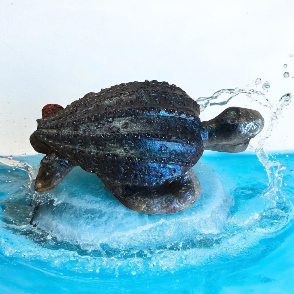 Tiny Blue Iridescent Resin Sea Turtle  