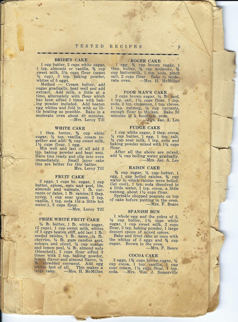 Vintage Cake Recipe Cake Pg 9