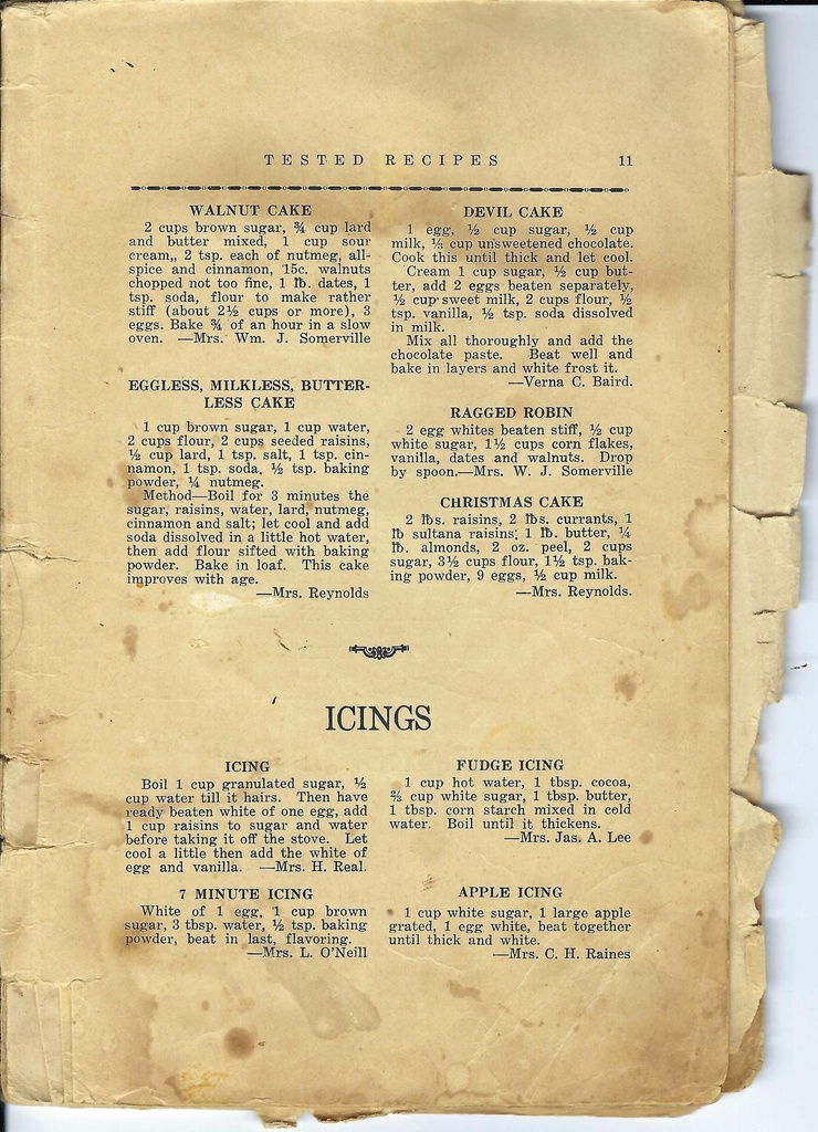 Vintage Cake Recipe Cake Pg 11