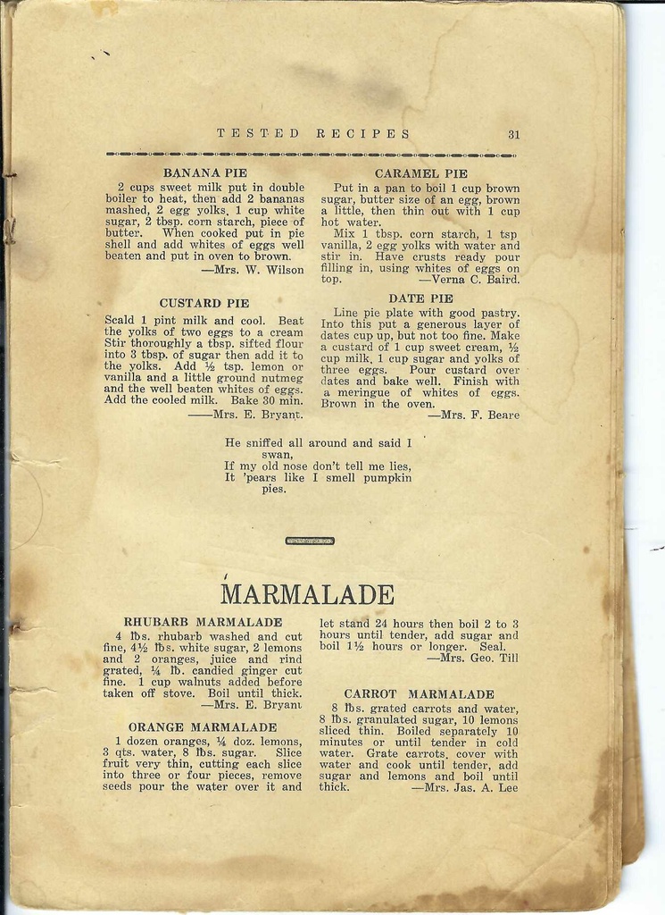 Vintage Pies & Marmalade Recipe Pg 31