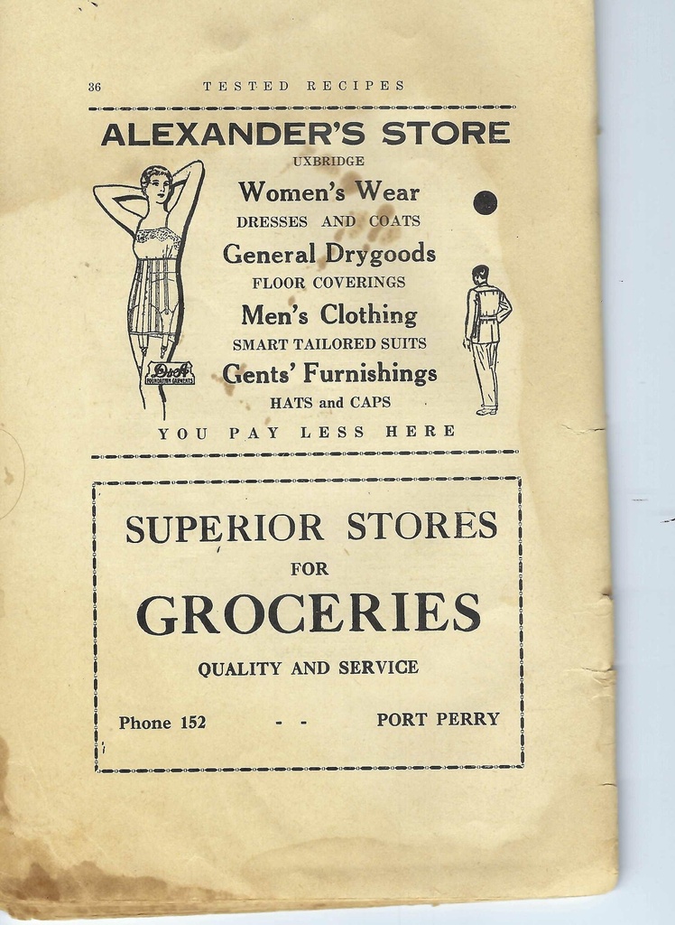 Vintage Recipe Book Advertisement Pg 36