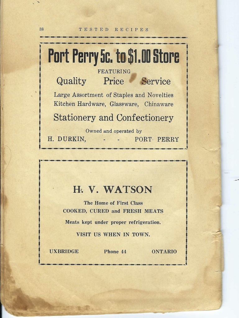 Vintage Recipe Book Advertisement Pg 38