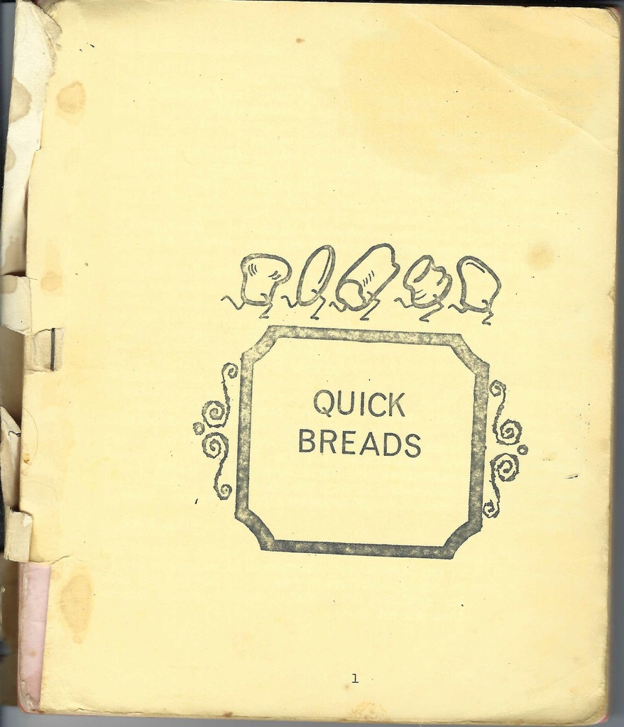 Vintage Typed Quick Bread Recipes Pg 1