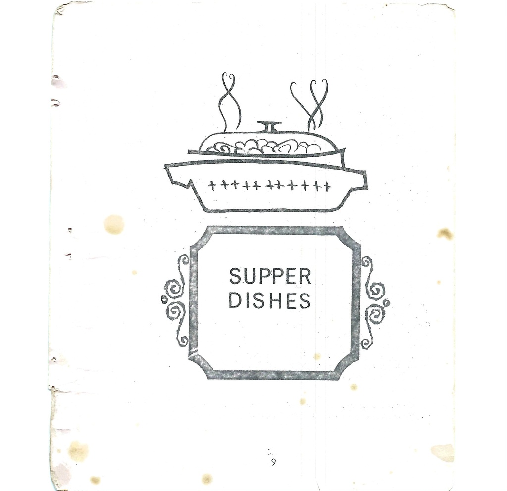 Vintage Typed Supper Dish Recipes Pg 9