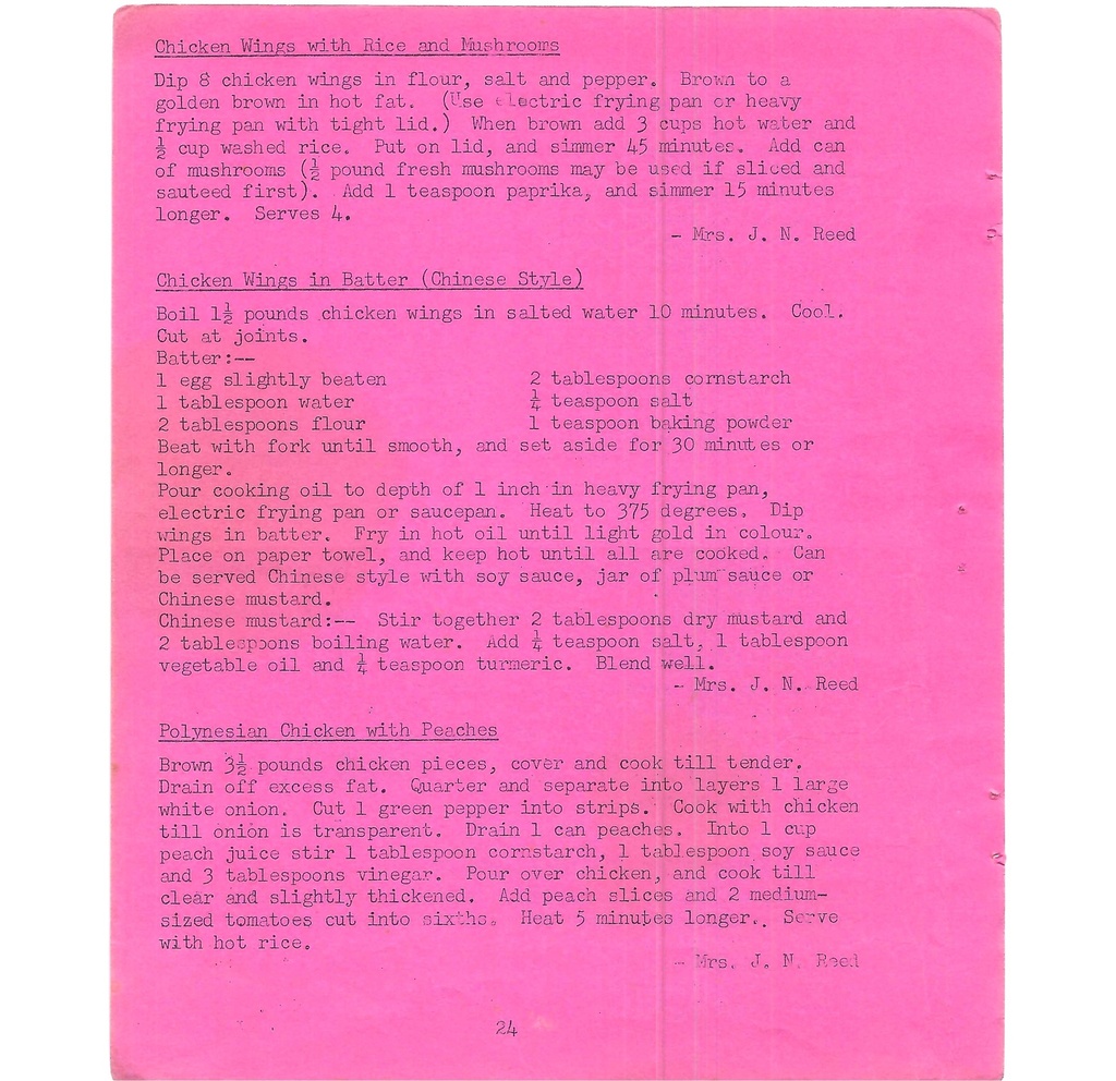 Vintage Typed Meats & Poultry Recipes Pg 24