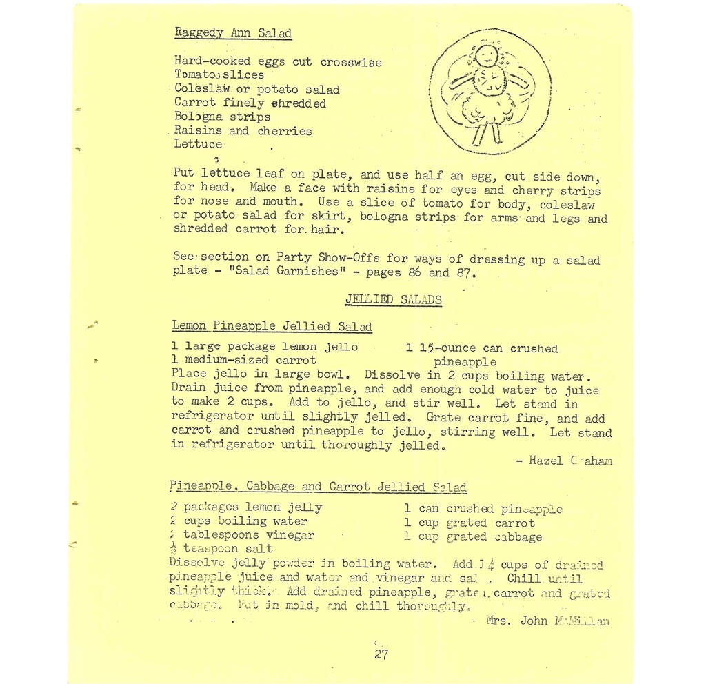 Vintage Typed Salads & Dressings Recipes Pg 27