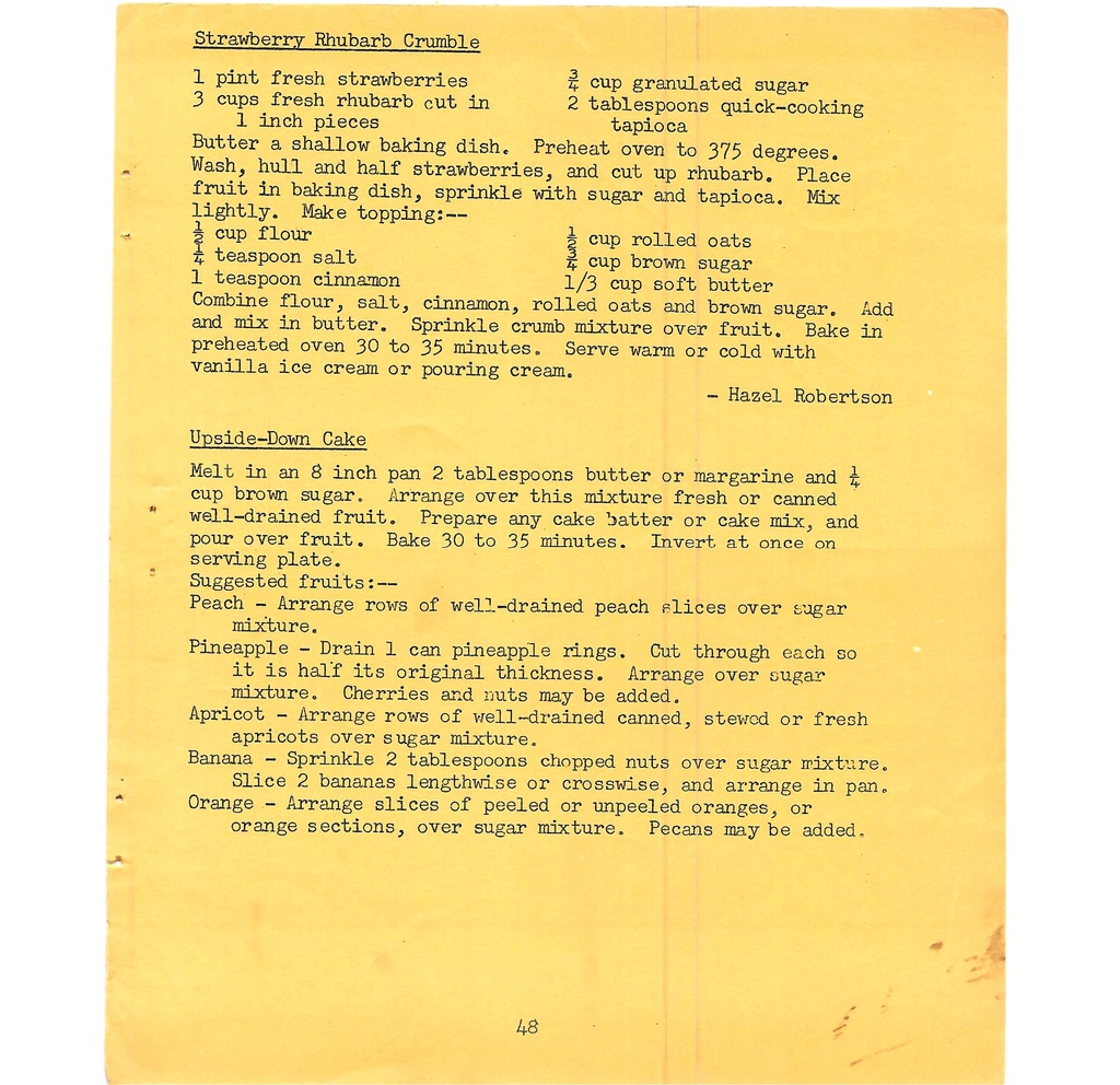 Vintage Typed Desserts Recipes Pg 48