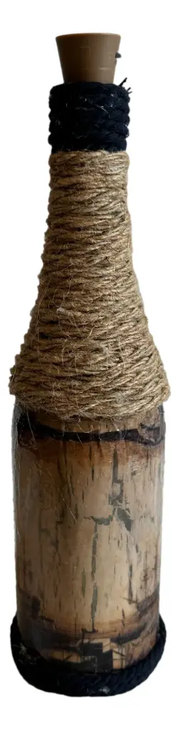 Ancient Ship Lighted Rope Bottle