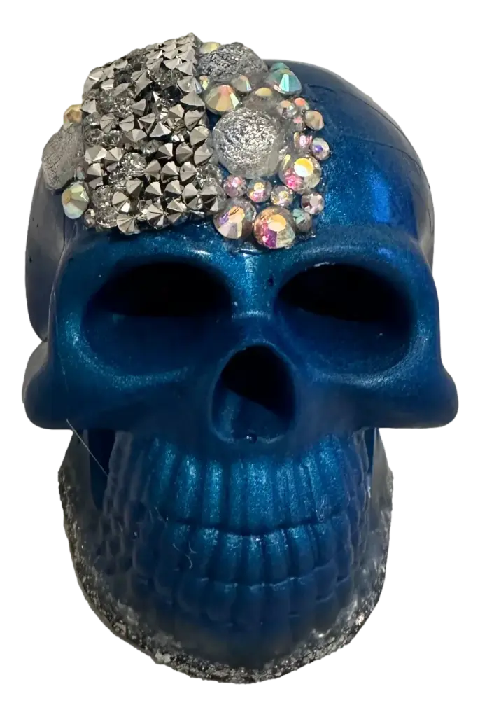 Celestial Cranium Resin Blue Skull