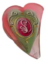 Translucent Pink Heart with Green Heart Phone Pop 