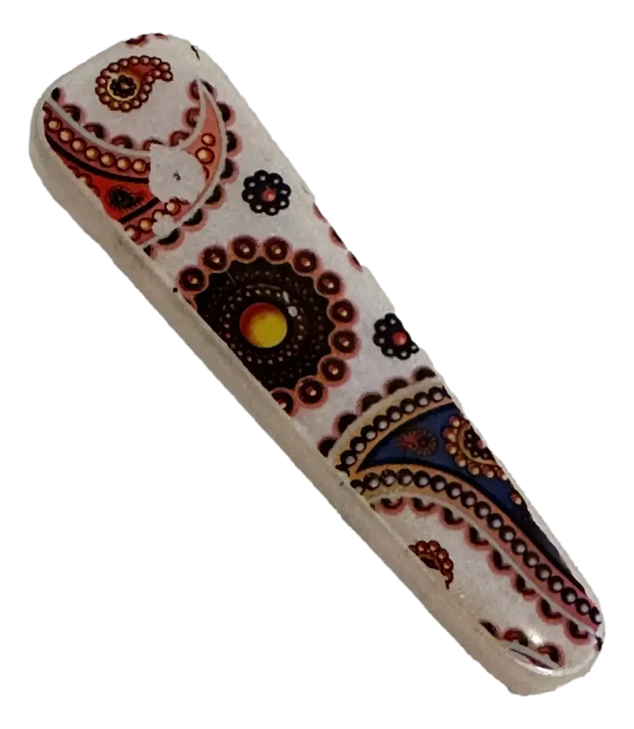 Iridescent with Orange Paisley Hair Clip