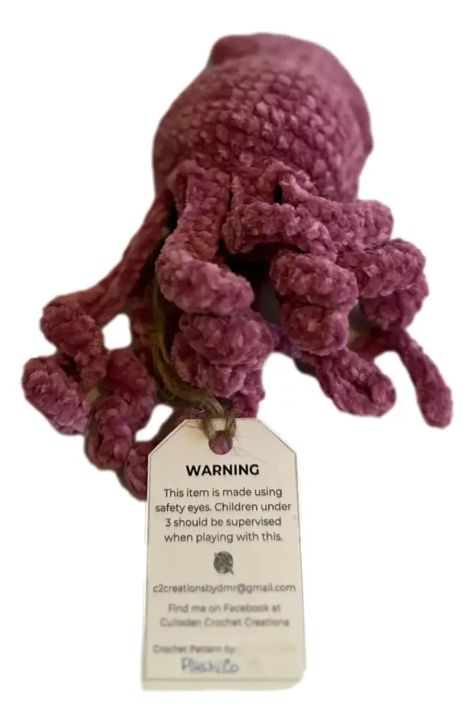 Hand Crocheted Small Squid with Baby