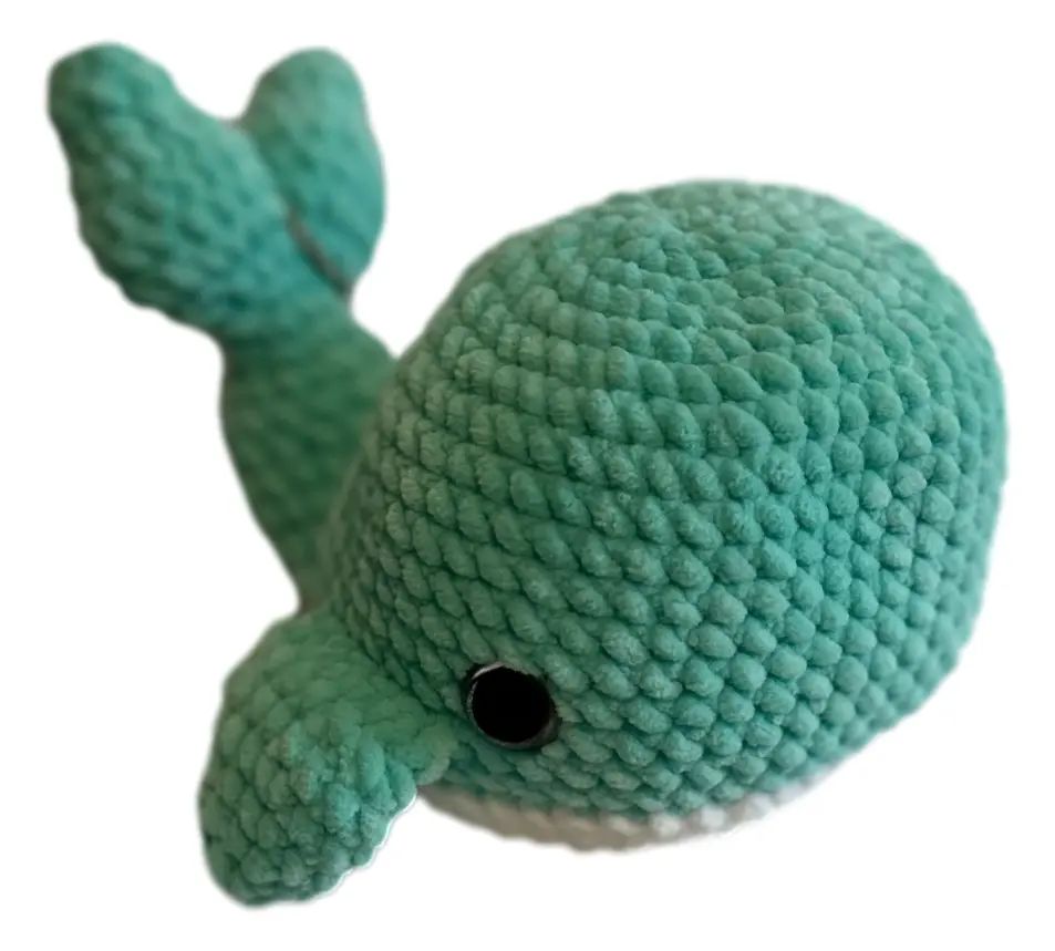 Hand Crocheted Whale Stuffy with Baby 