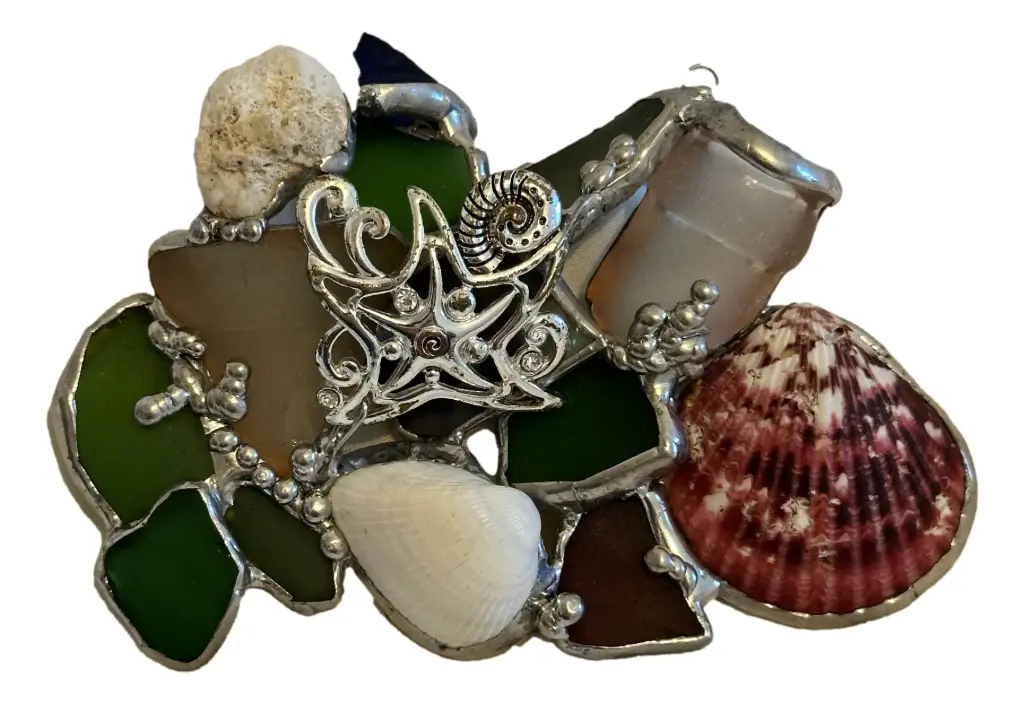 Sea Glass and Shells Abstract Suncatcher